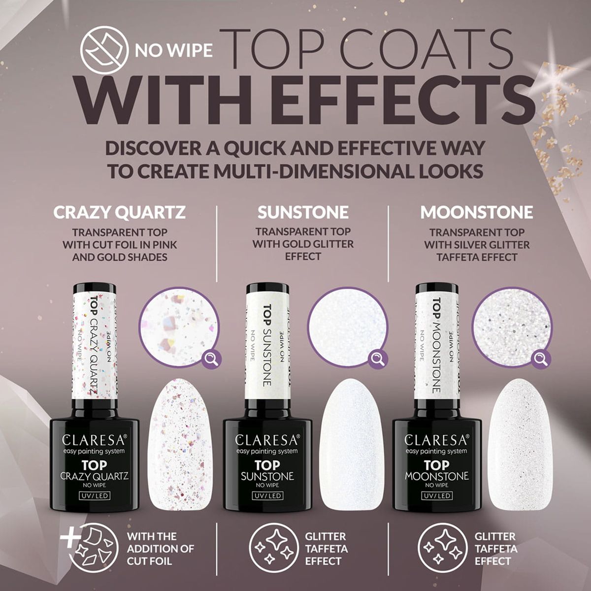 Claresa top crazy quartz no wipe 5ml