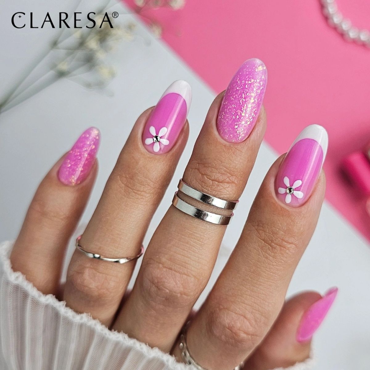 Claresa brush easy gel glitter pink 5ml