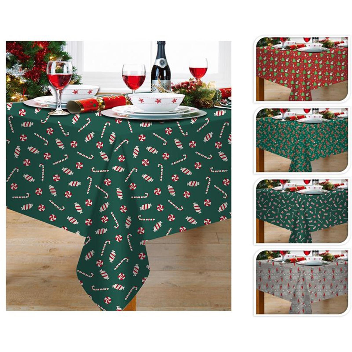 Home styling tafelkleed kerstmotief 130x180cm
