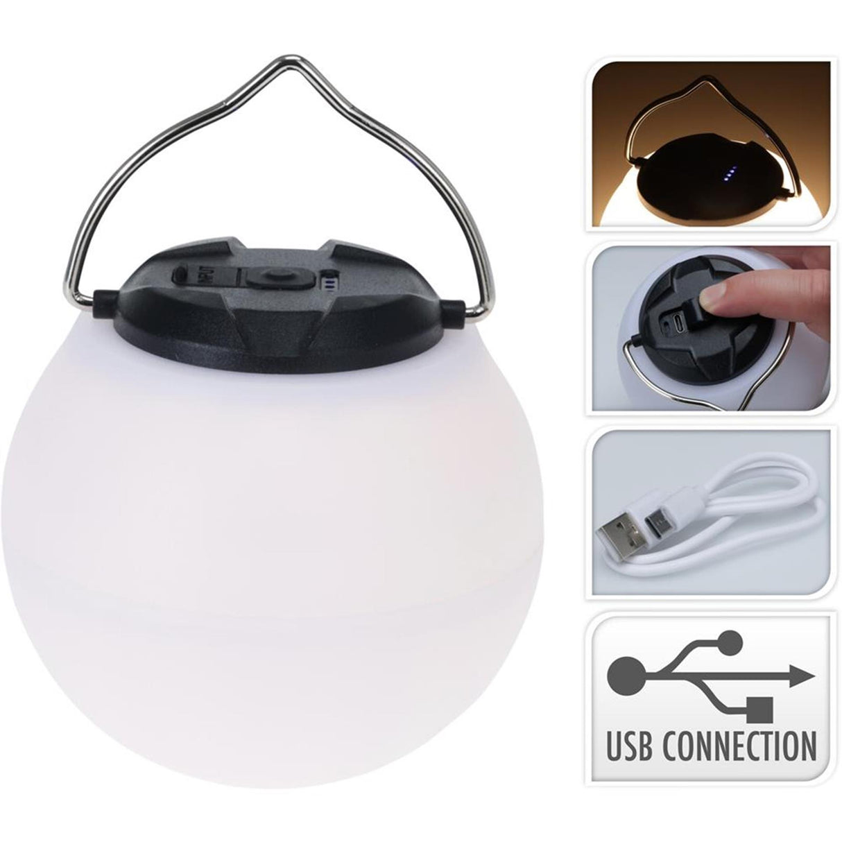 Redcliffs camping lamp rond met haak usb-c