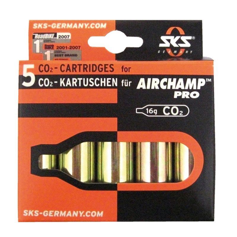 Sks luchtpatronen (5) 16gr. airchamp co2 z draad