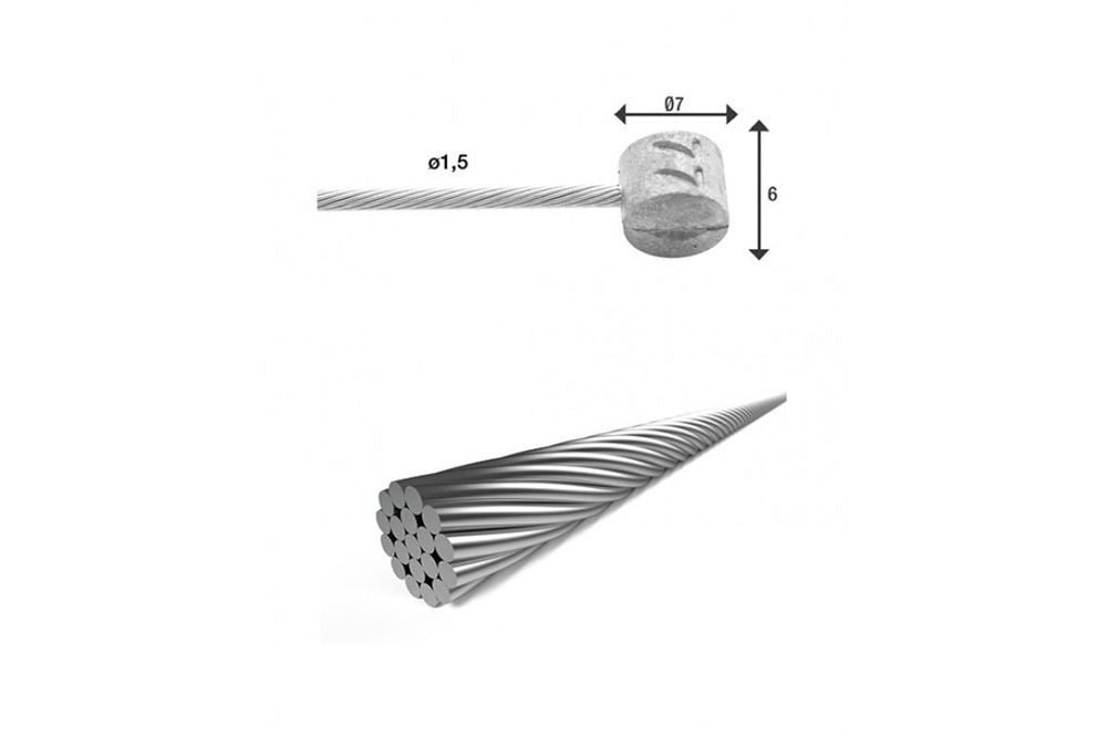 Xlc kabel rem a binnen 2.35 2 nipp rvs brx87