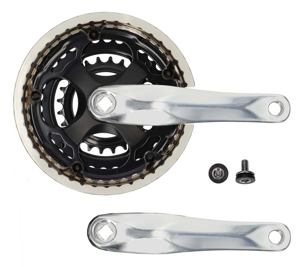 Lasco crankset 24 34 42t zilver zwart verdiept -4mm