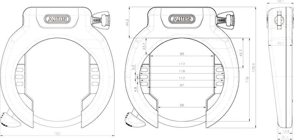 Abus Amparo 2.0 4750 XL Fietslot Zwart