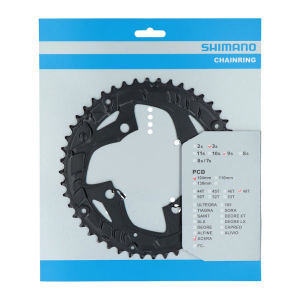 Shimano - Kettingblad 48T Acera FC-T3010 9 speed - voor kettingbeschermer - zwart