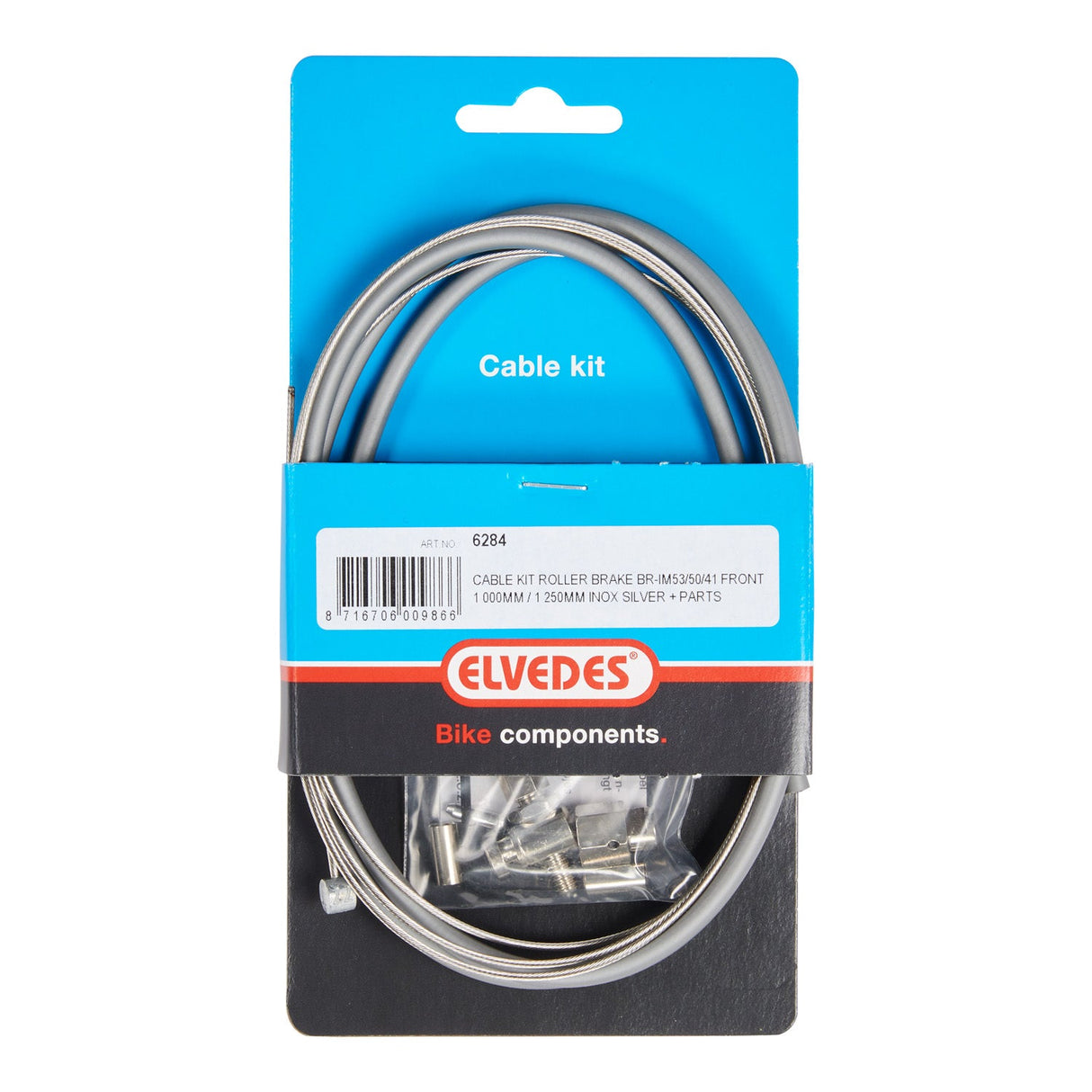 Voor remkabel nexus rollerbrake cpl. zilver 6284