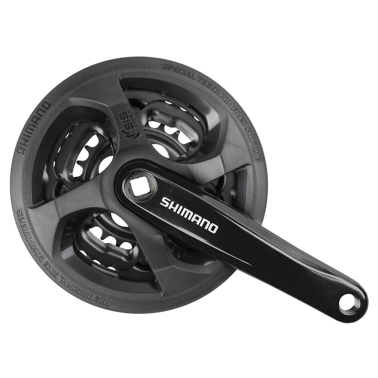 Messingschlager shimano fc-ty301 tourney kettingwiel set 6 7 8 spd. 170 mm. 42 34 24 zwart (-6 mm diep)