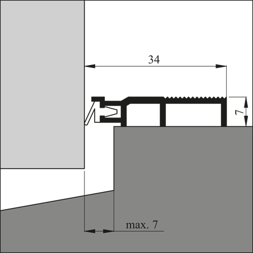 Ellen dorpelprofiel arp 5 (r5) | 100cm | aluminium - 020700050