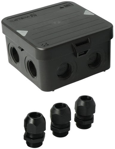Enzo kabeldoos attema ak1 | + 3 wartels m20 ip65 zwart - 4034021