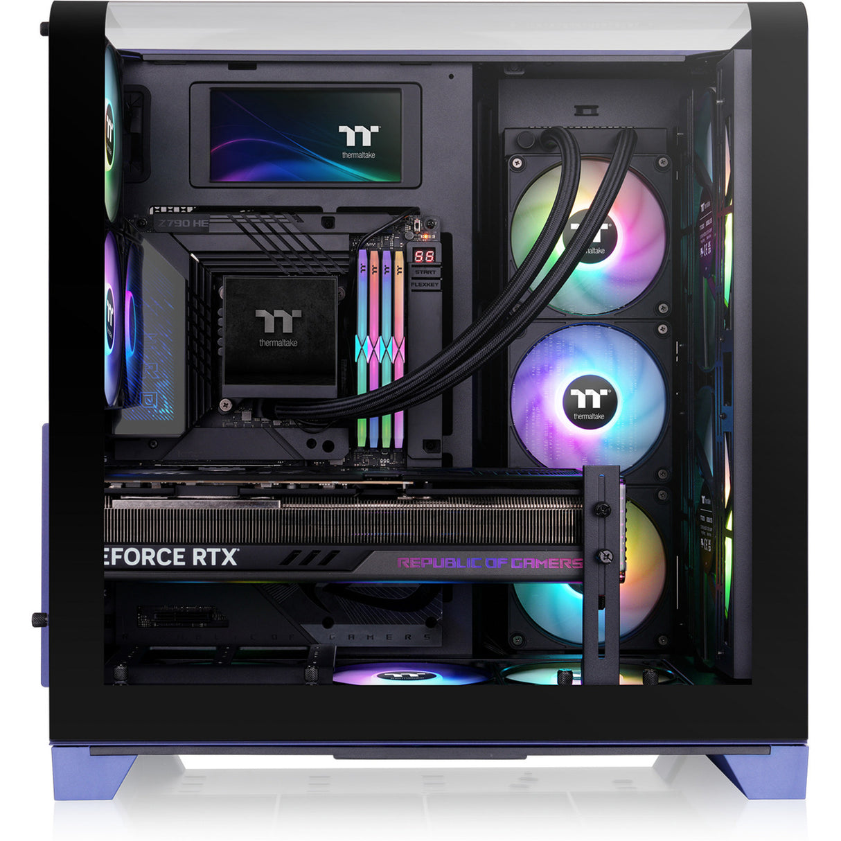 Thermaltake view 390 air future dusk midi tower behuizing (paars | 2x usb-a | 1x usb-c | tempered glass)