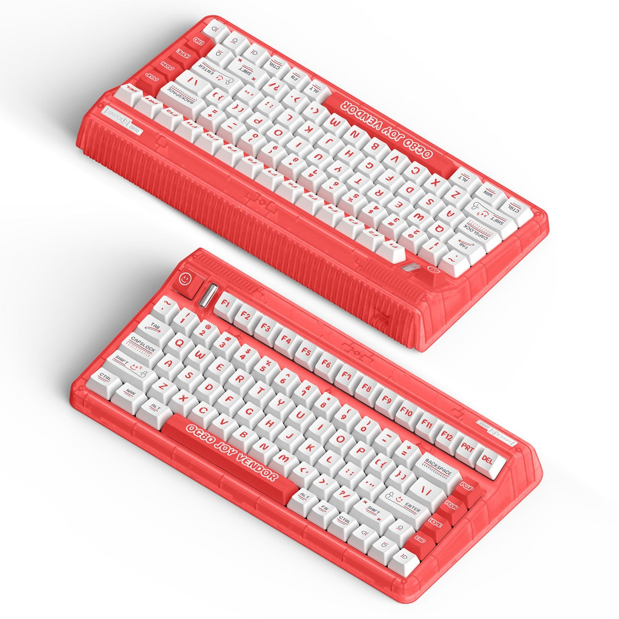 Iqunix og80 joy vendor wireless mechanical keyboard (grijs, us lay-out (qwerty), cherry mx brown, 80% (tkl), rgb leds, hot-swappable, pbt, 2.4ghz | bluetooth 5.1 | usb-c)