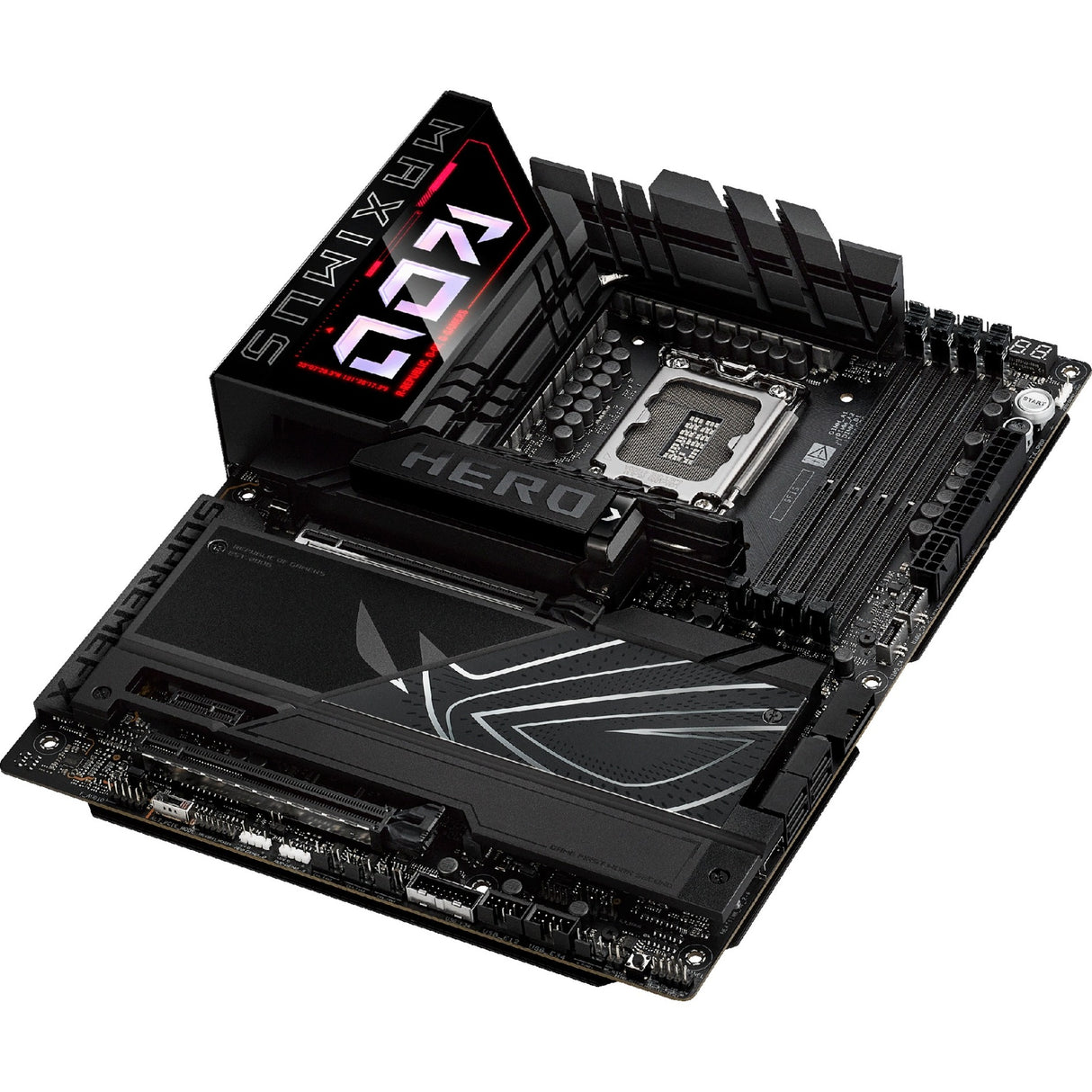 Asus rog maximus z890 hero socket 1851 moederbord (zwart, raid, 2.5gb-lan, 5gb-lan, wi-fi 7, bt, sound, atx)