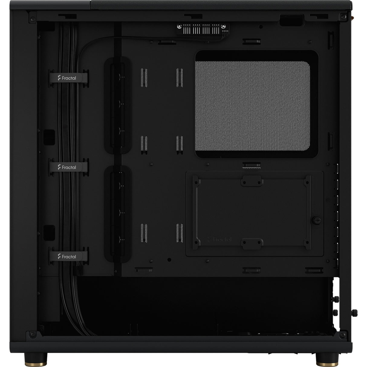 Fractal design north midi tower behuizing (zwart houtkleur | 2x usb-a | 1x usb-c)