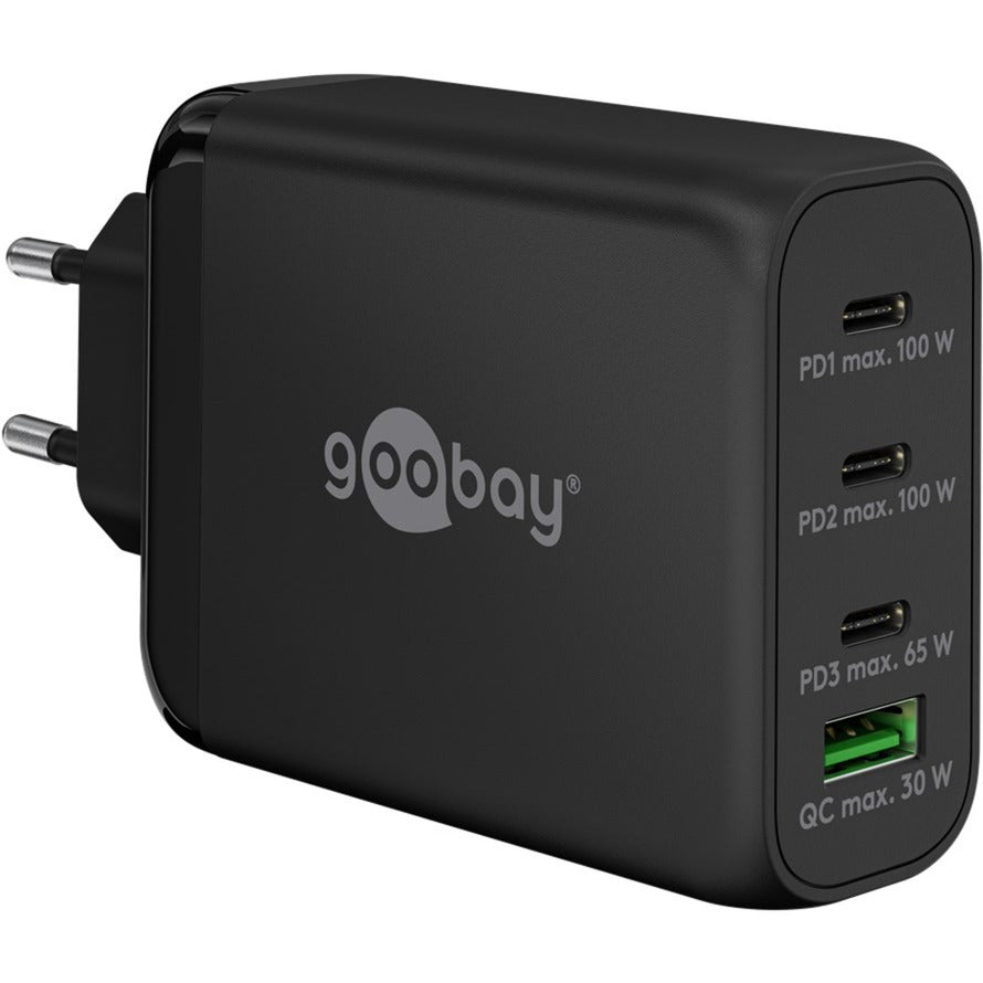 Goobay 100w gan usb-c pd multiport quick charger (zwart)
