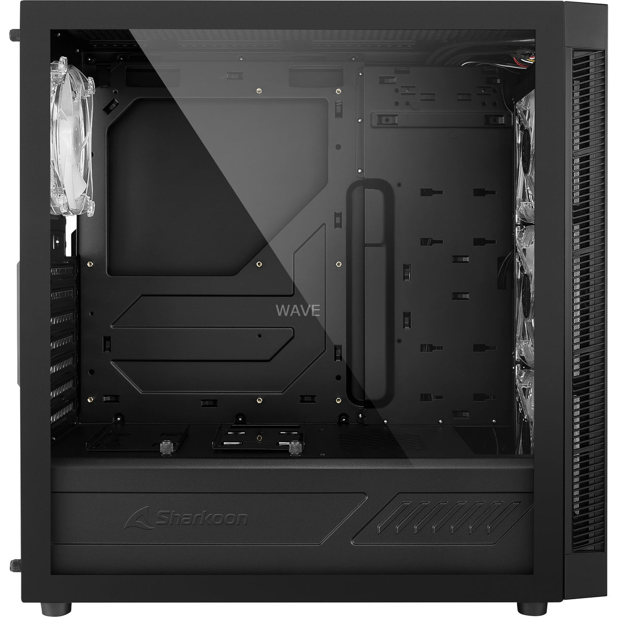 Sharkoon tg5 pro rgb midi tower behuizing (zwart | 4x usb-a | rgb | tempered glass)