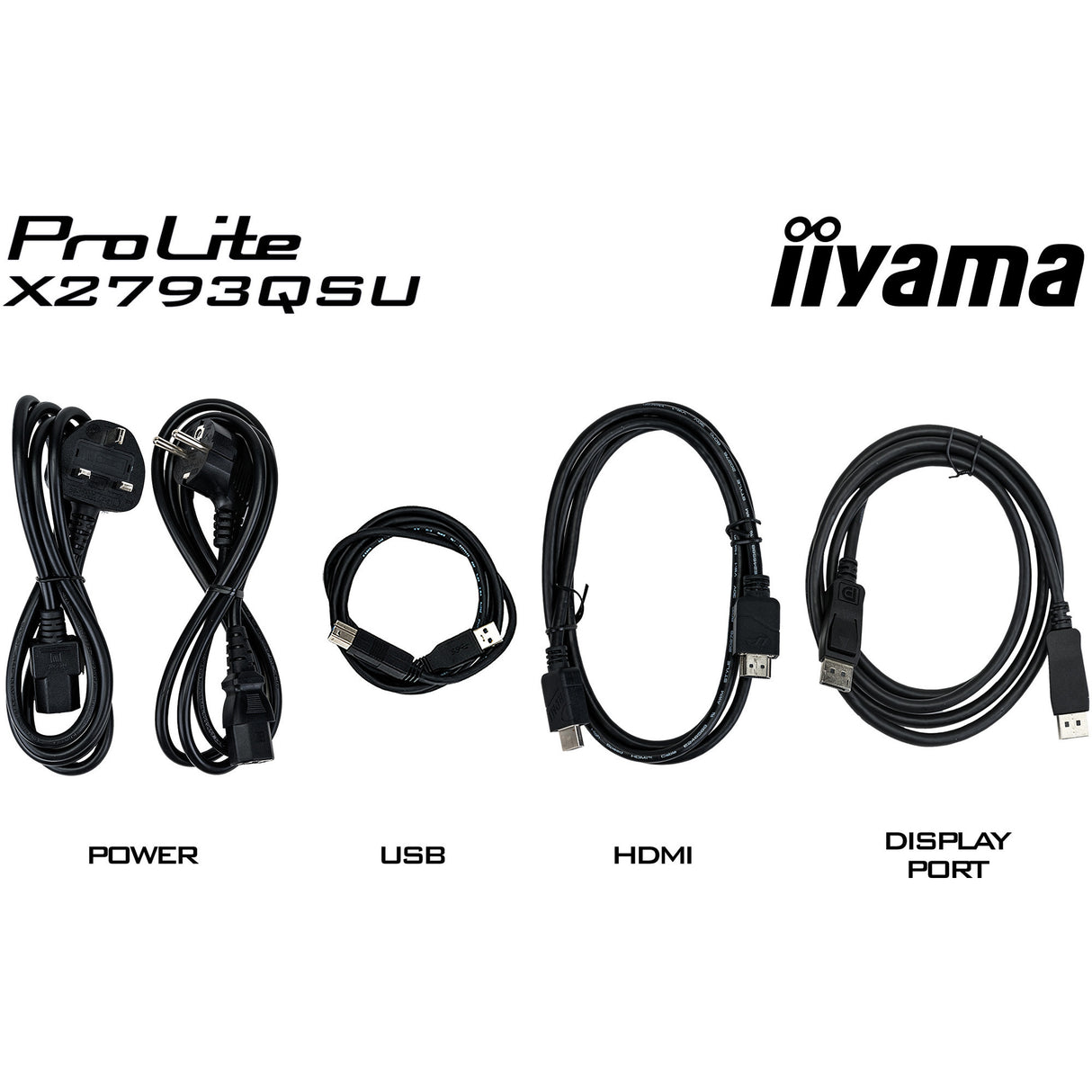 Iiyama prolite x2793qsu-b1 27 monitor (zwart (mat), hdmi, displayport, usb, audio)
