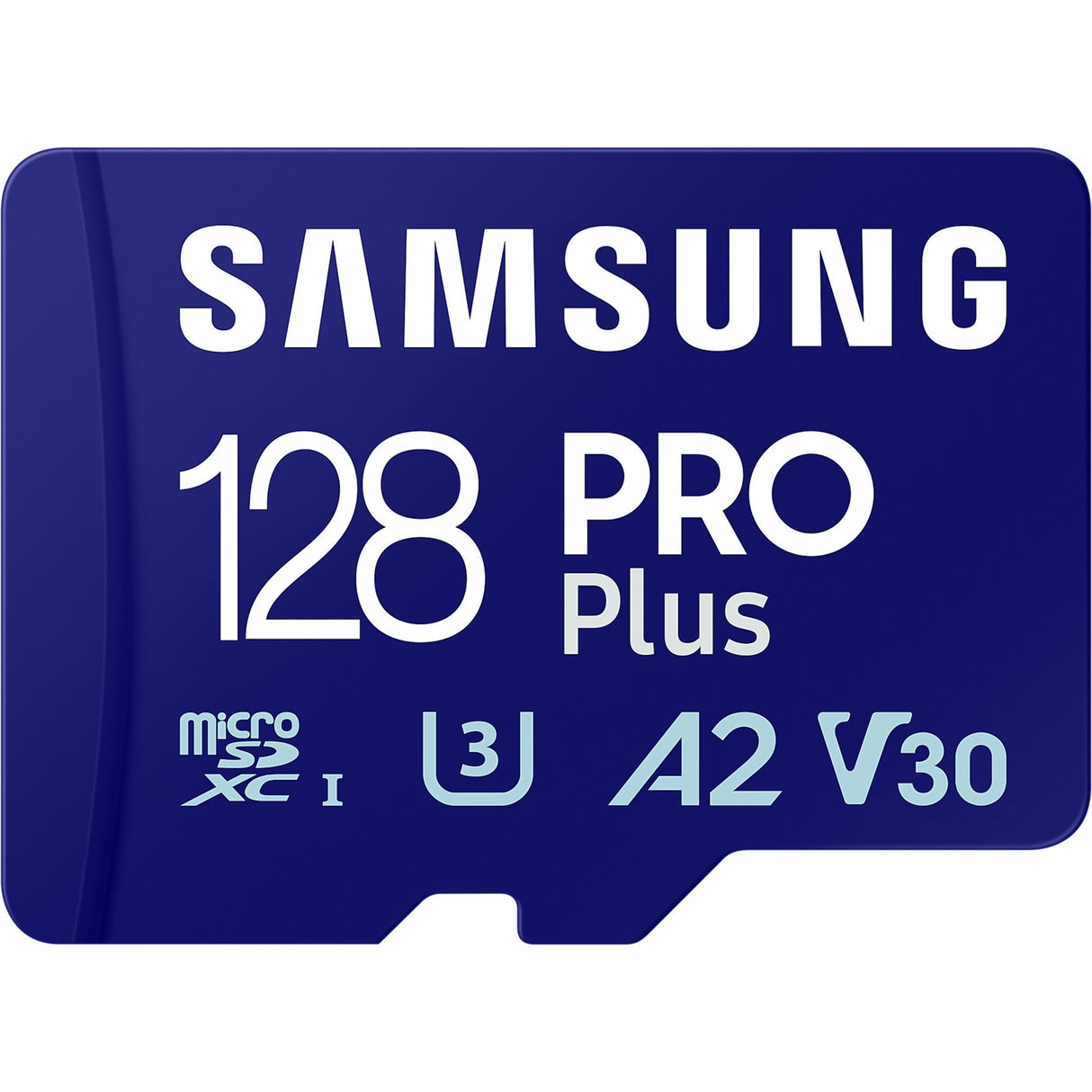Samsung pro plus 128 gb microsdxc (2023) geheugenkaart (blauw, uhs-i u3, class 10, v30, a2)