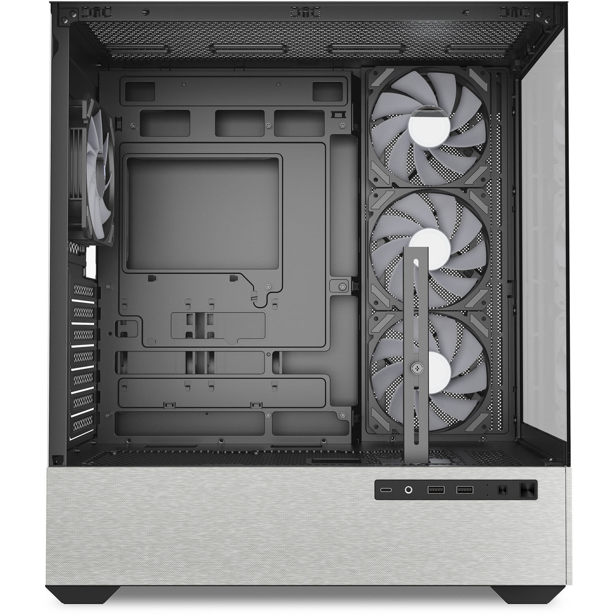 Sharkoon ak7 argb midi tower behuizing (zwart | 2x usb-a | 1x usb-c | rgb | tempered glass)