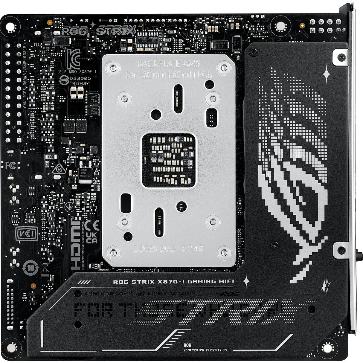 Asus rog strix x870-i gaming wifi socket am5 moederbord (raid, 2,5gb-lan, wi-fi 7, bt, sound, mini-itx)
