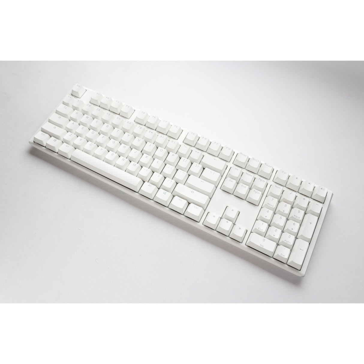 Ducky one 3 classic pure white rgb mechanisch toetsenbord (wit, us lay-out (qwerty), cherry mx silent red, 100%, rgb led, double-shot pbt, hot-swappable, quack mechanics)