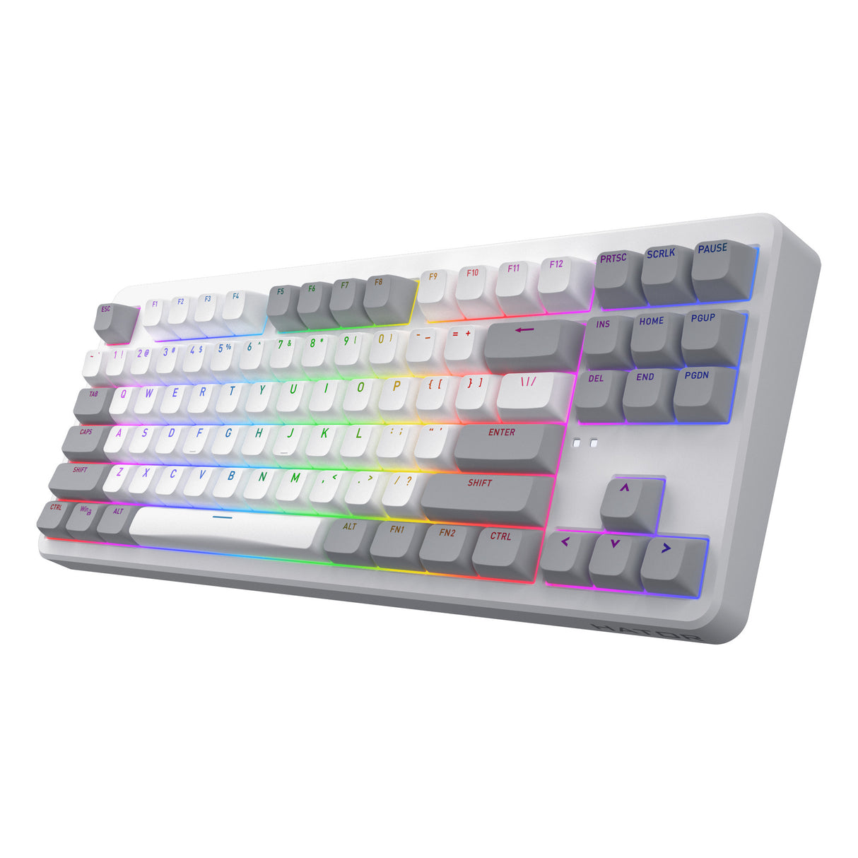 Hator rockfall 3 tkl wireless rgb mechanisch gaming toetsenbord (wit, us lay-out (qwerty), hator aurum orange, 80% (tkl), rgb, pbt keycaps, hotswap, 2.4 ghz bluetooth usb-c)