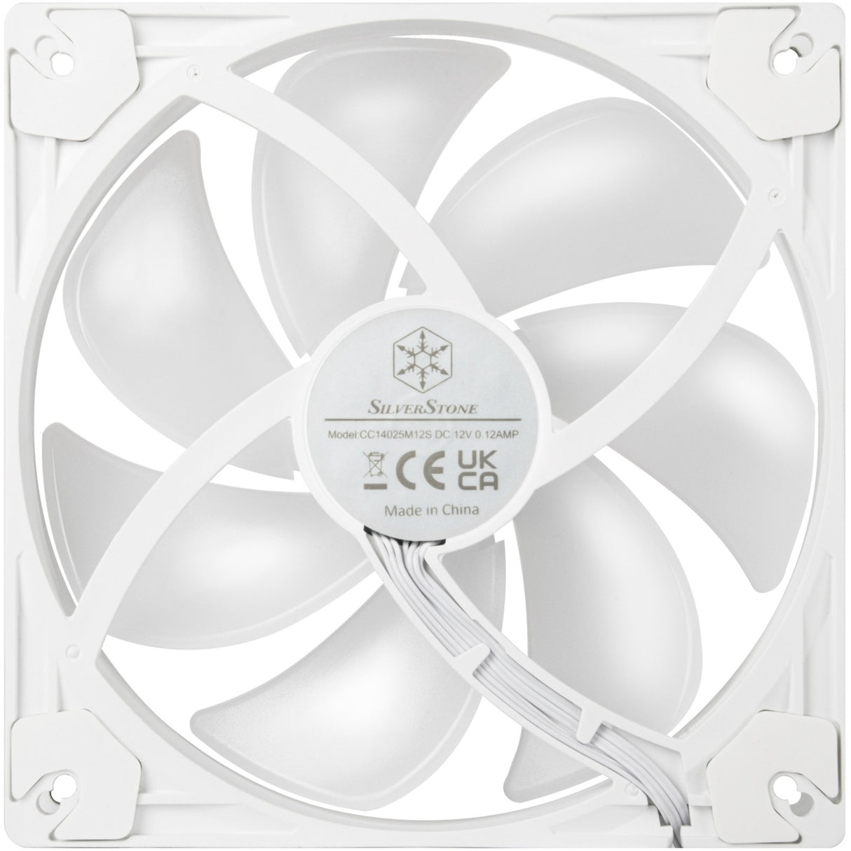 Silverstone vista 140 argb case fan (wit, 140 x 140 x 25 mm, pwm)