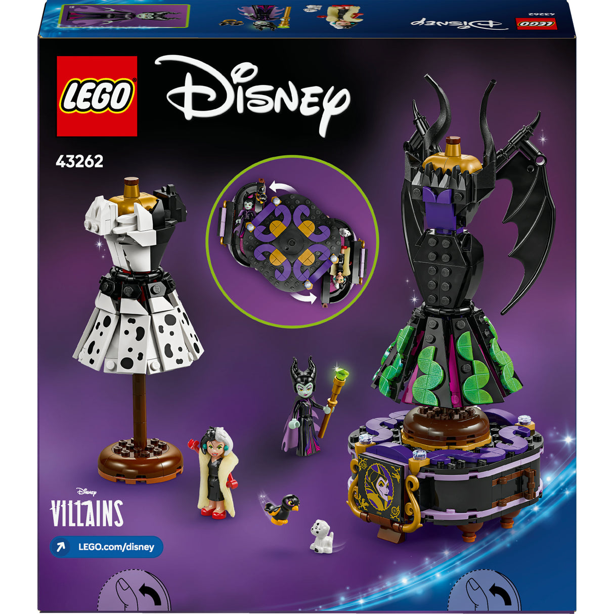 Lego ® disney villains - de jurken van maleficent en cruella de vil - 43262