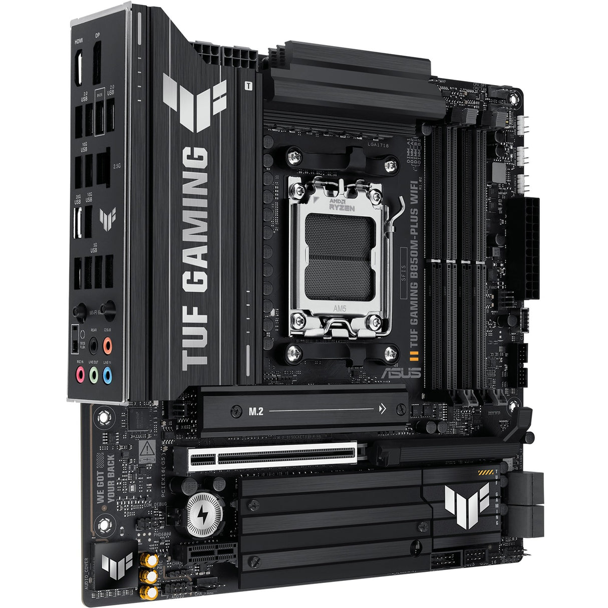 Asus tuf gaming b850m-plus wifi socket am5 moederbord (2.5gb-lan, wi-fi 6e, bt, sound, µatx)