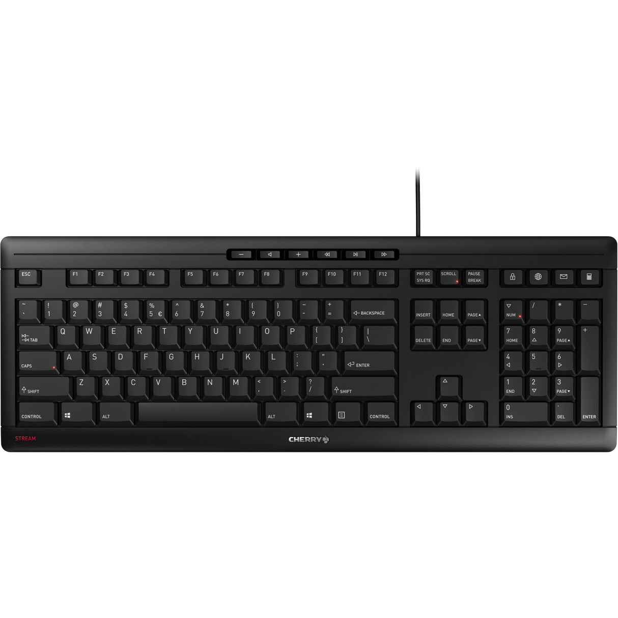 Cherry stream keyboard (zwart, eu lay-out (qwerty), sx-schaartechnologie, 100%)