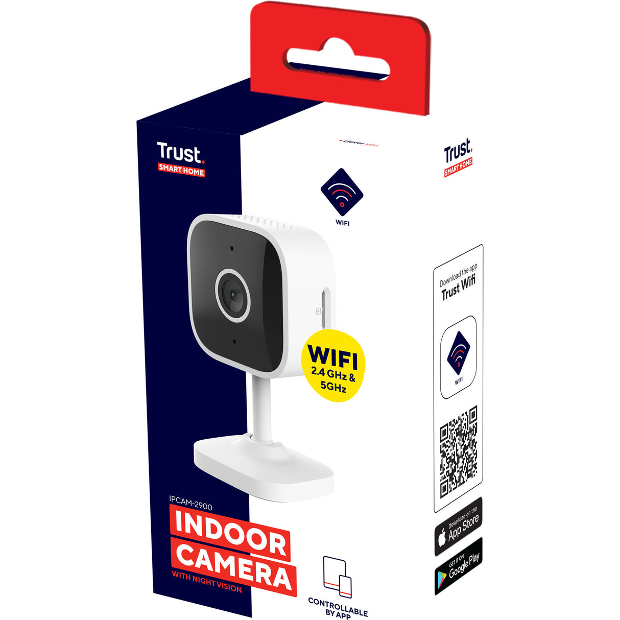 Trust ipcam-2900 beveiligingscamera (wit, 2.4 of 5ghz wifi)