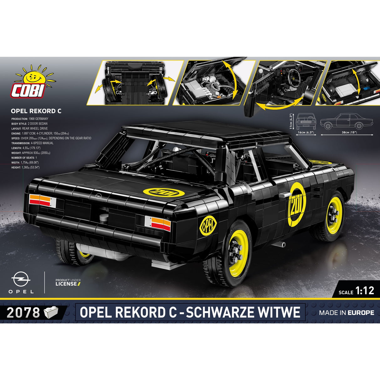 Cobi opel rekord c schwarze witwe constructiespeelgoed
