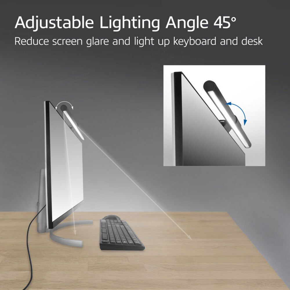Act connectivity dimbare monitor led lichtbalk led-bar (zwart, usb-voeding, 3000k-6500k)