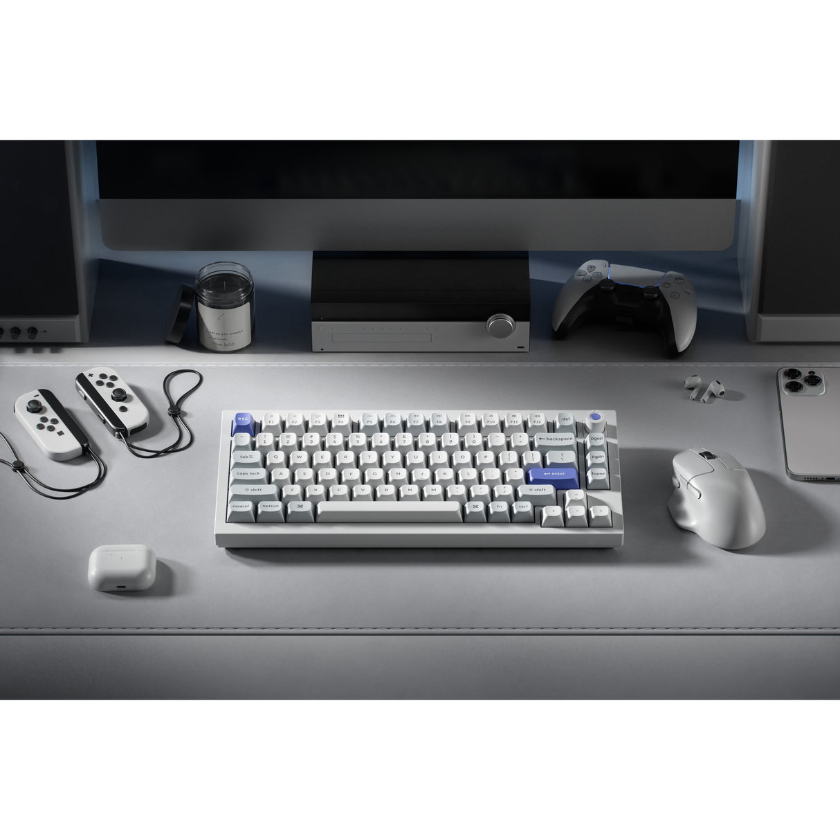 Keychron q1 he 8k magnetic switch keyboard (wit, us lay-out (qwerty), ultra-fast lime, 75%, rgb, hot swap, 8k)