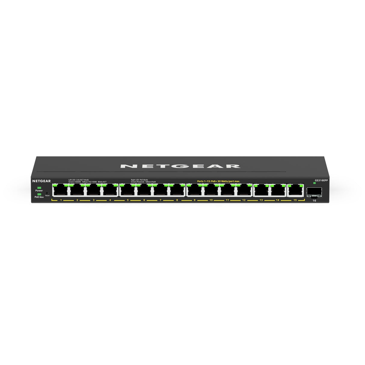 Netgear gs316epp switch (zwart)