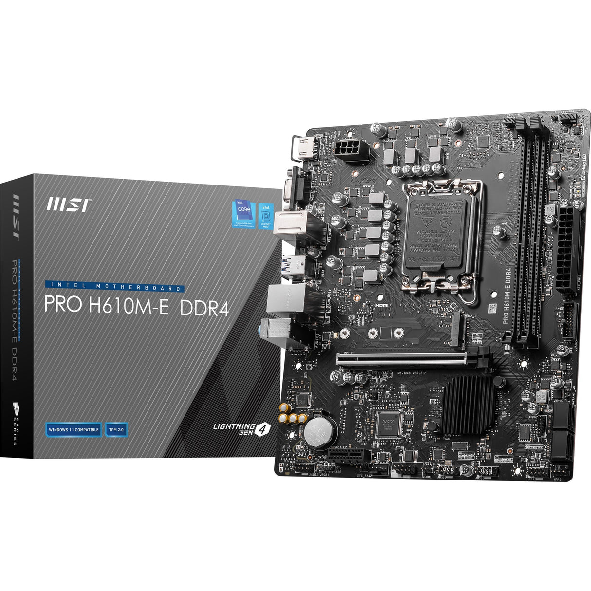 Msi pro h610m-e ddr4 socket 1700 moederbord (zwart, gb-lan, sound, µatx)