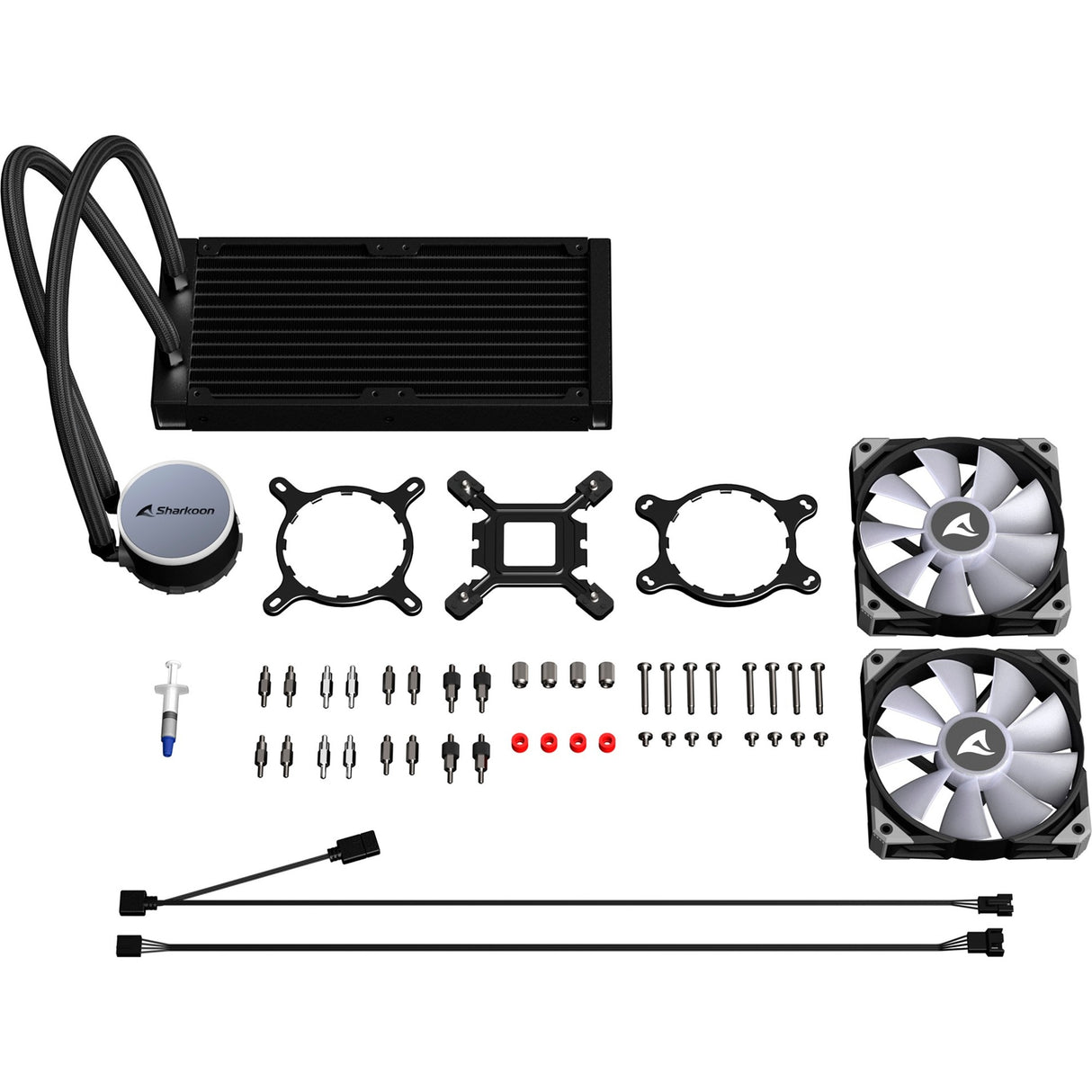 Sharkoon s70 rgb waterkoeling (zwart, 4-pins pwm fan-connector)