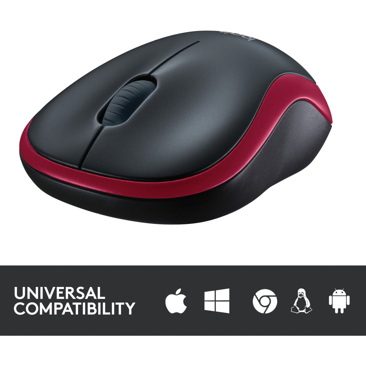 Logitech wireless mouse m185 (rood, retail)