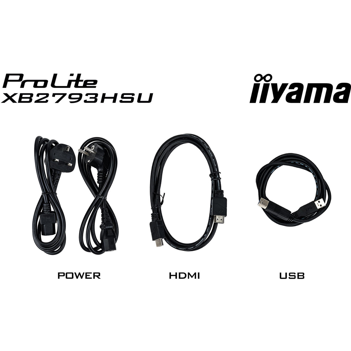 Iiyama prolite xb2793hsu-b1 27 monitor (zwart (mat), hdmi, displayport, 2x usb-a, usb-b)
