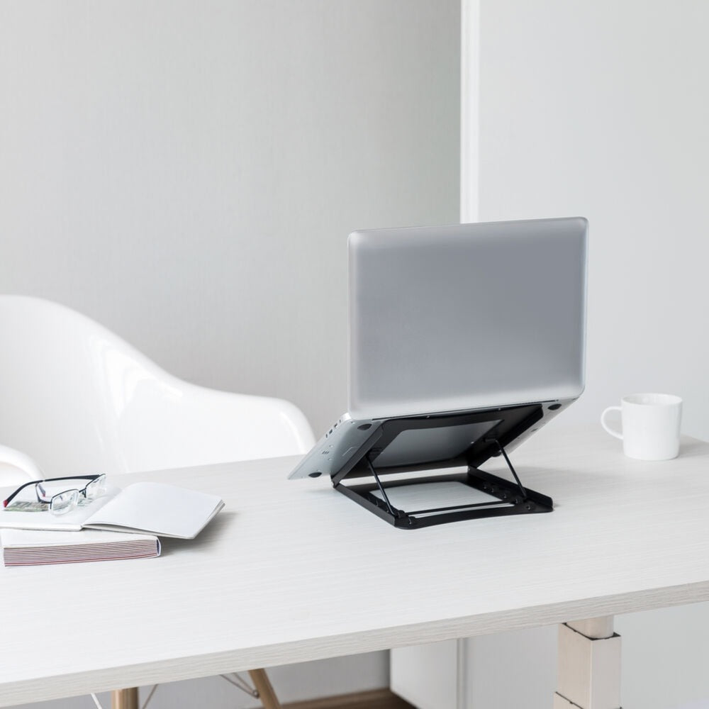 Act connectivity laptopstandaard, inklapbaar, hoogte verstelbaar in 5 standen (zwart)