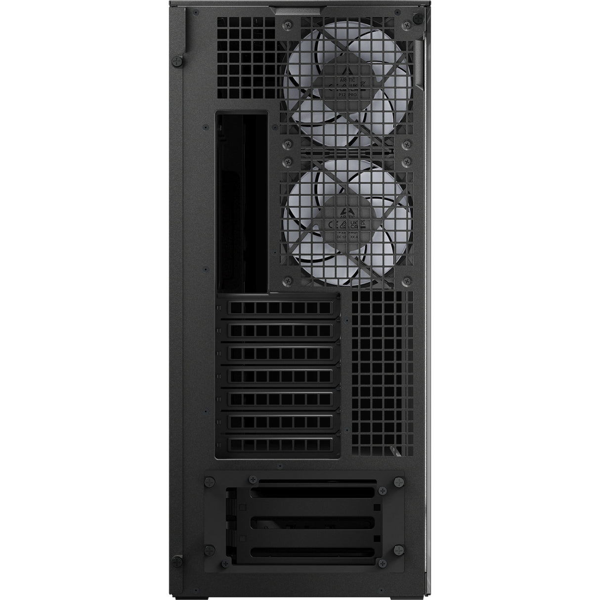 Arctic xtender vg midi tower behuizing (zwart | 2x usb-a | 1x usb-c | rgb | tempered glass)
