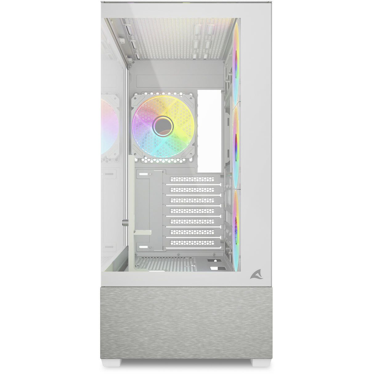 Sharkoon ak7 argb midi tower behuizing (wit | 2x usb-a | 1x usb-c | rgb | tempered glass)