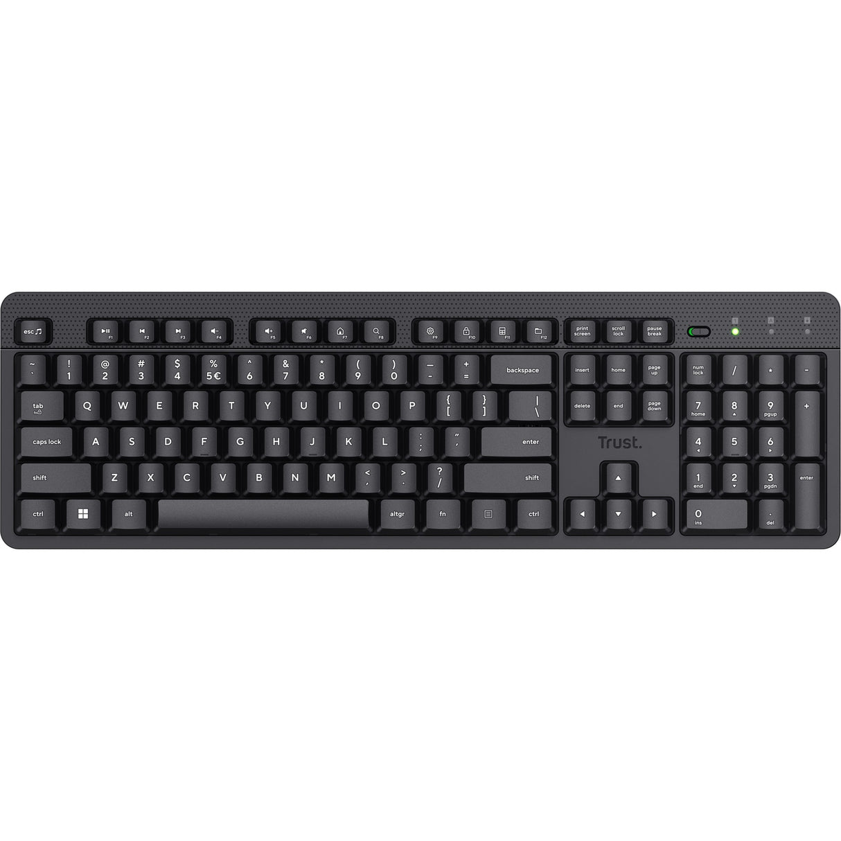 Trust ody ii draadloos toetsenbord (zwart, eu lay-out (qwerty), membraan, stil)