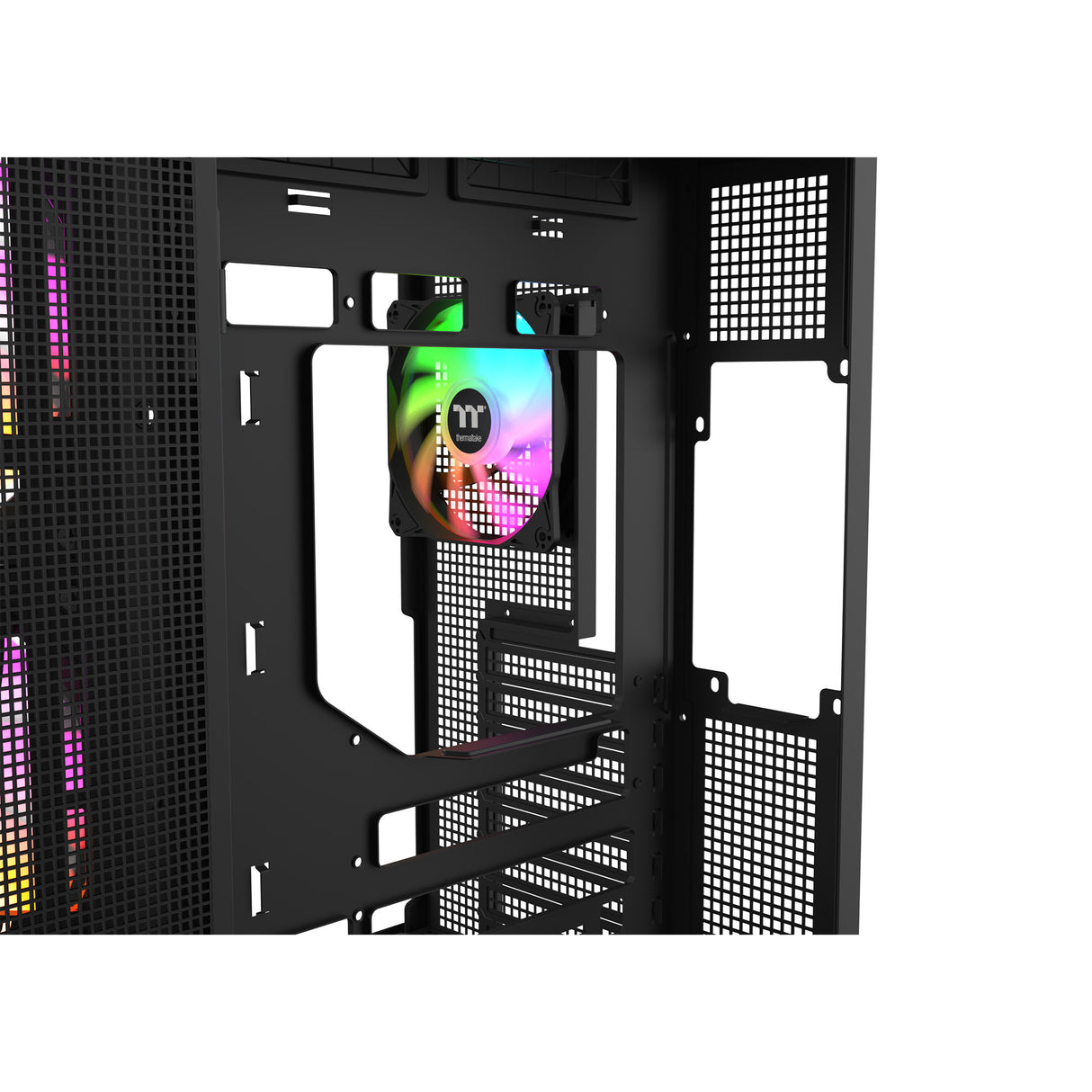 Thermaltake view 380 xl ws argb midi tower behuizing (zwart houtkleur | 2x usb-a | 1x usb-c | rgb | tempered glass)