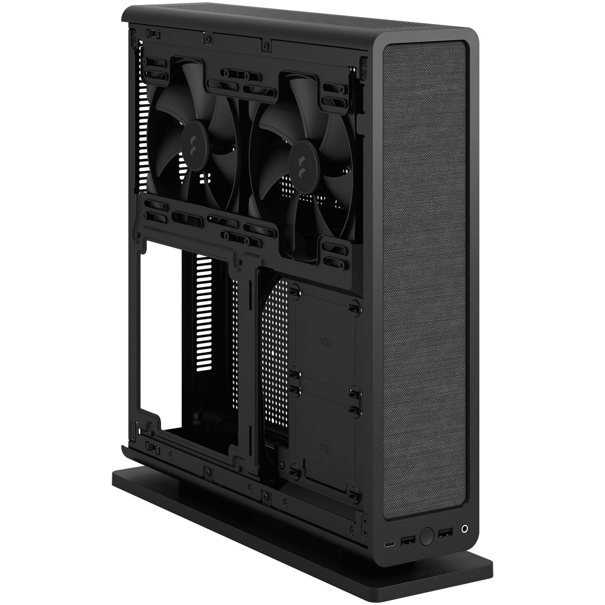 Fractal design ridge black mini tower behuizing (zwart | 2x usb-a | 1x usb-c)