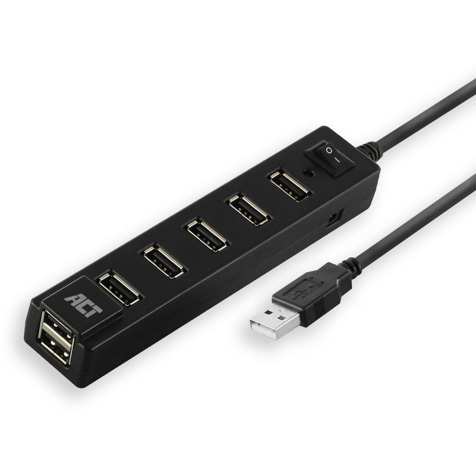 Act connectivity usb hub 7 port met aan- en uit schakelaar usb-hub (zwart)