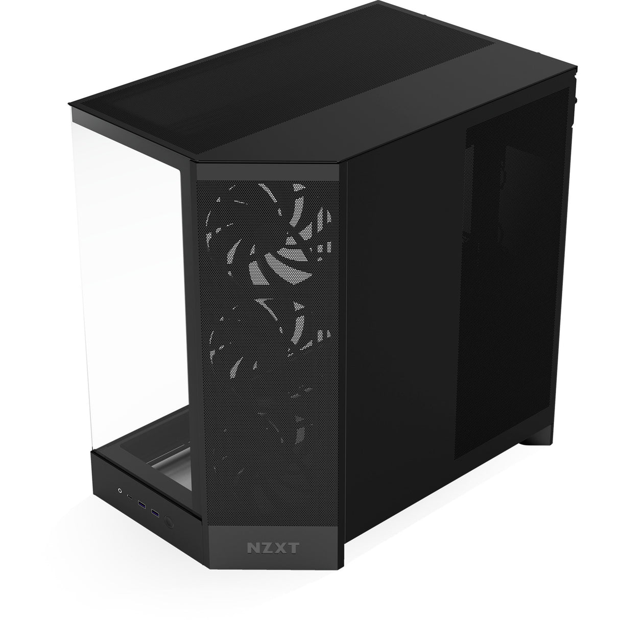Nzxt h9 flow midi tower behuizing (zwart (mat) | 2x usb-a | 1x usb-c | tempered glass)