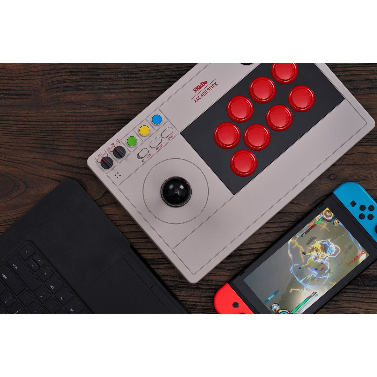 8bitdo arcade stick gamepad (grijs)