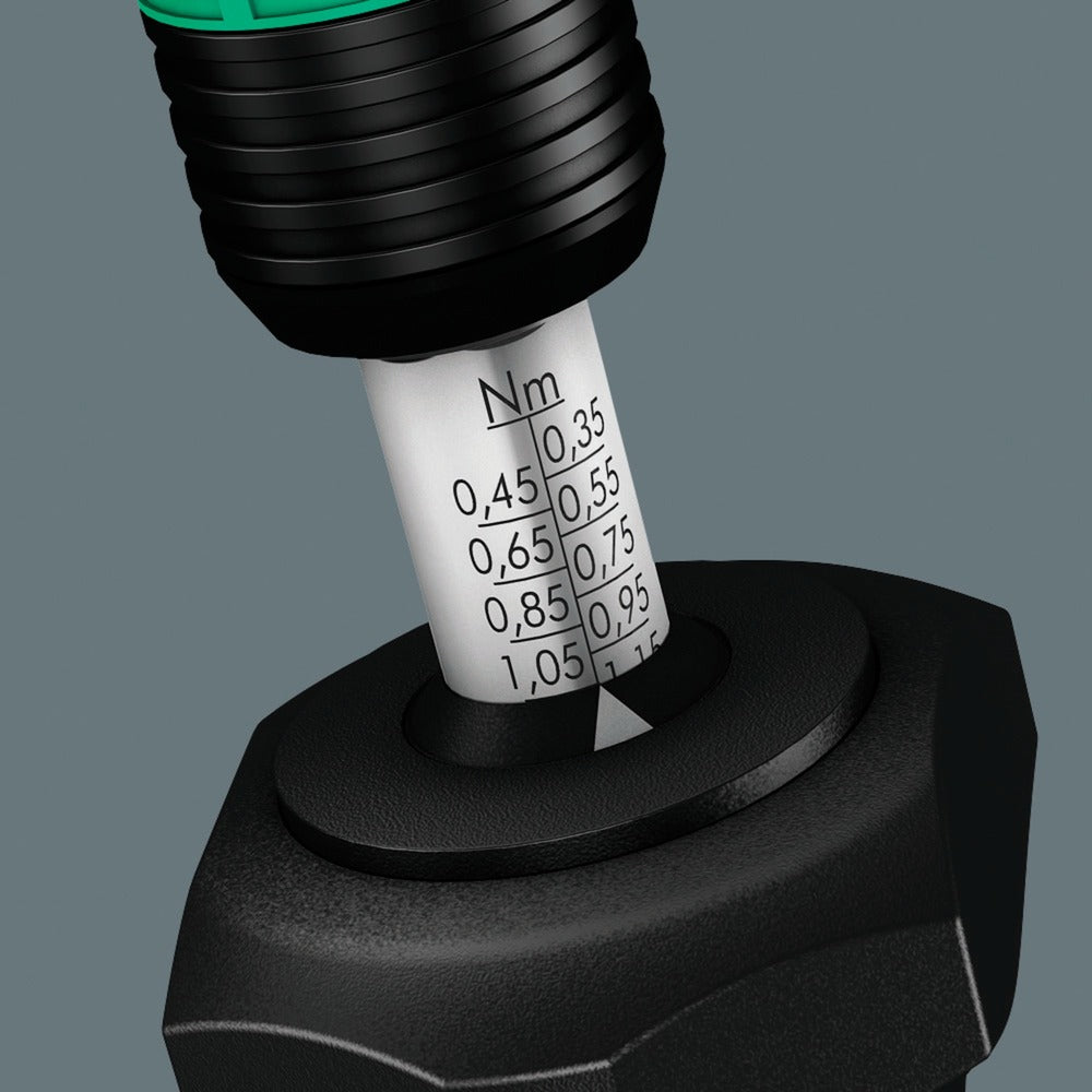 Wera 7440 41 42 kraftform momentschroevendraaierset 0,3-6,0nm (zwart groen, 27-delig, met rapidaptor snelspanboorhouder)