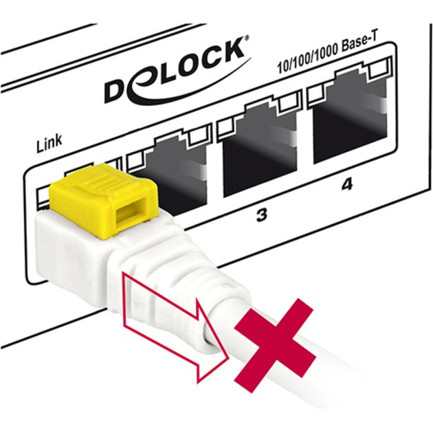 Delock patchkabel rj-45 secure met cat.6a (wit, 85333, 3 meter)