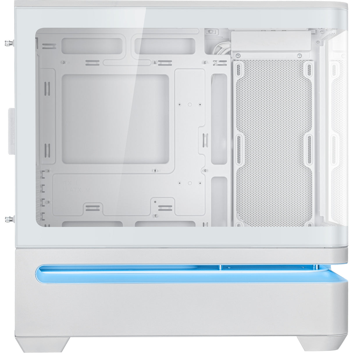 Asus prime ap202 midi tower behuizing (wit | 2x usb-a | 1x usb-c | rgb | tempered glass)